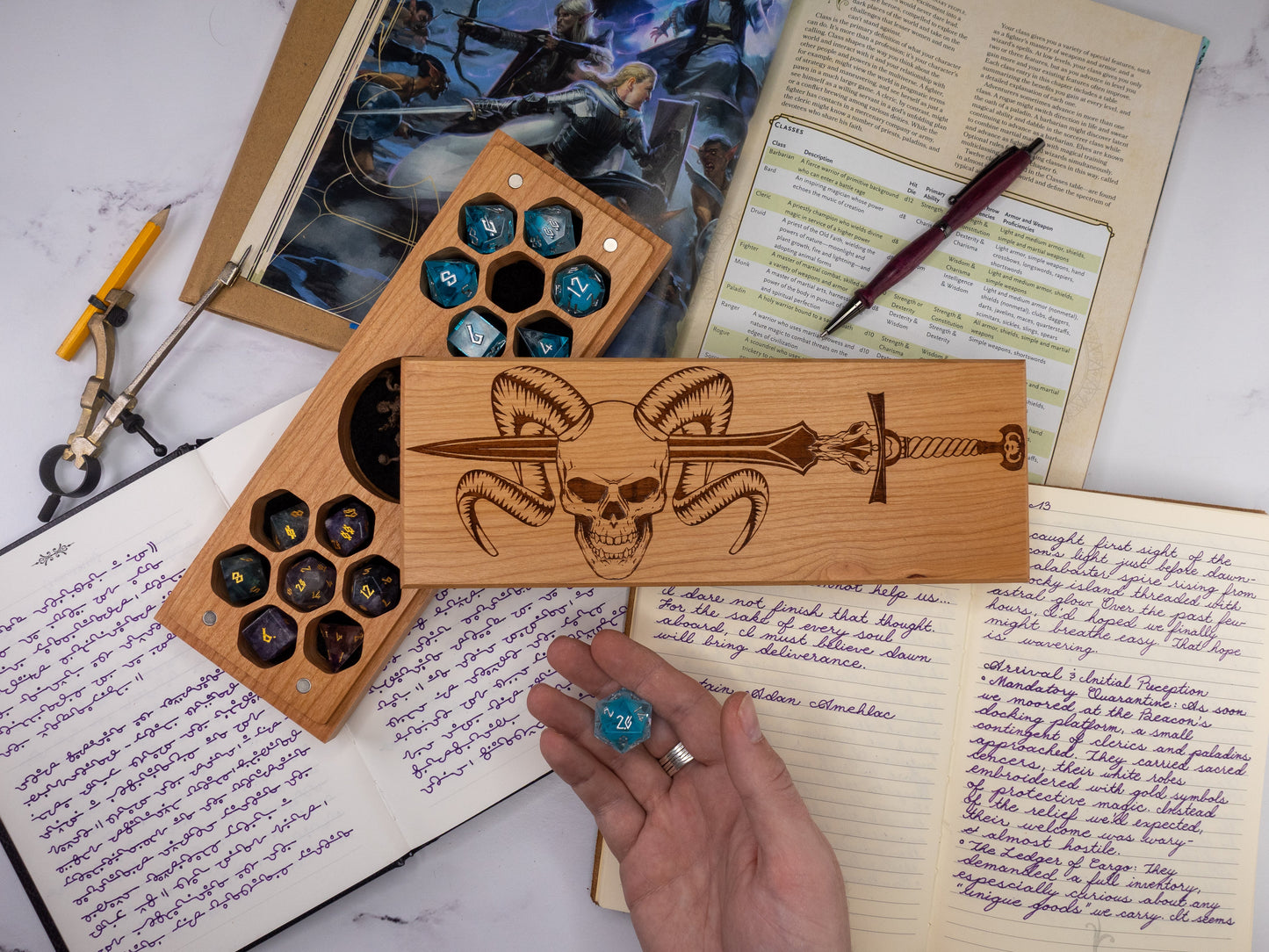 Barbarian | Engraved Dual Hex Dice Vault