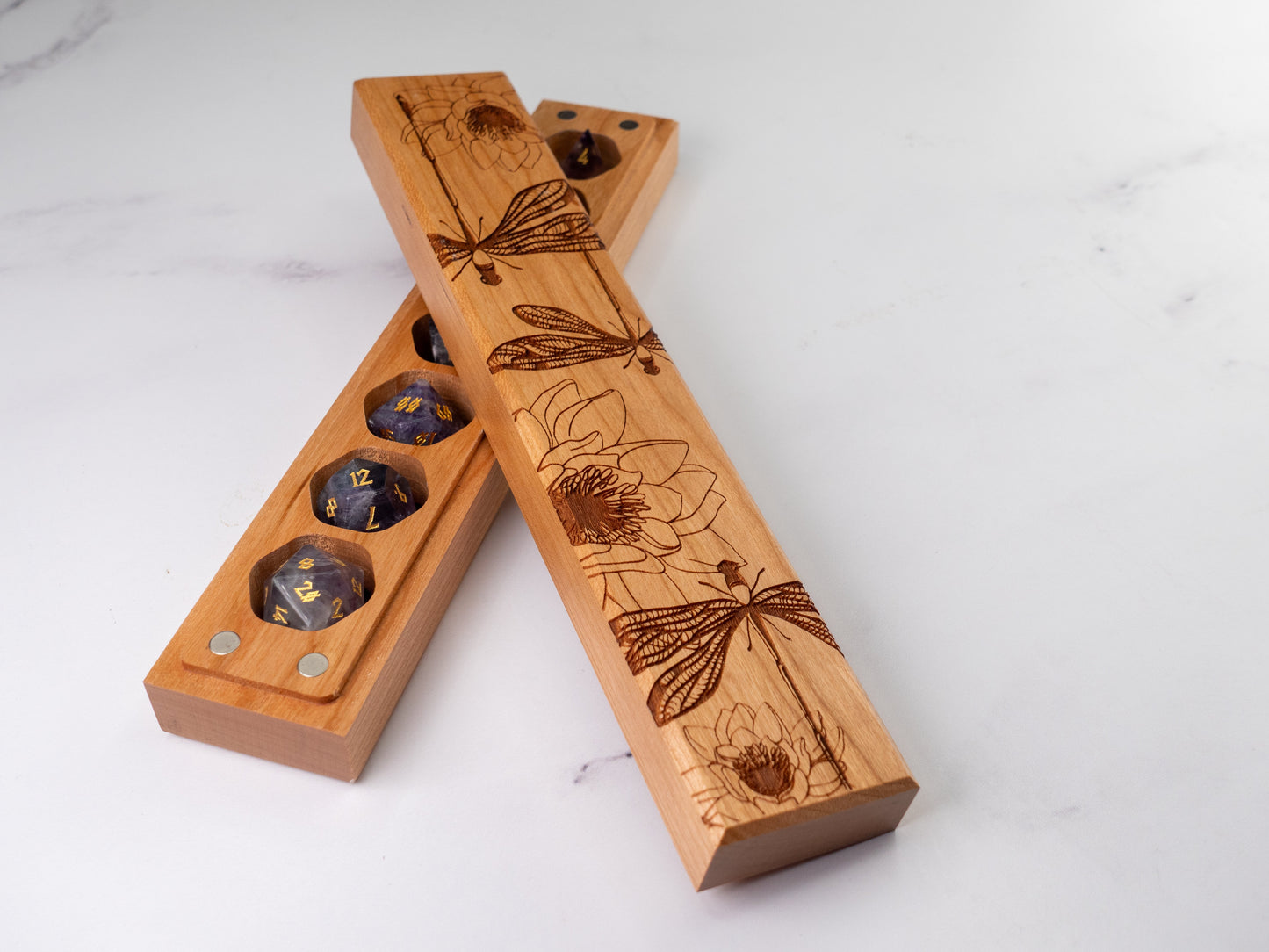 Dragonflies | Engraved Council of 7 Dice Vault