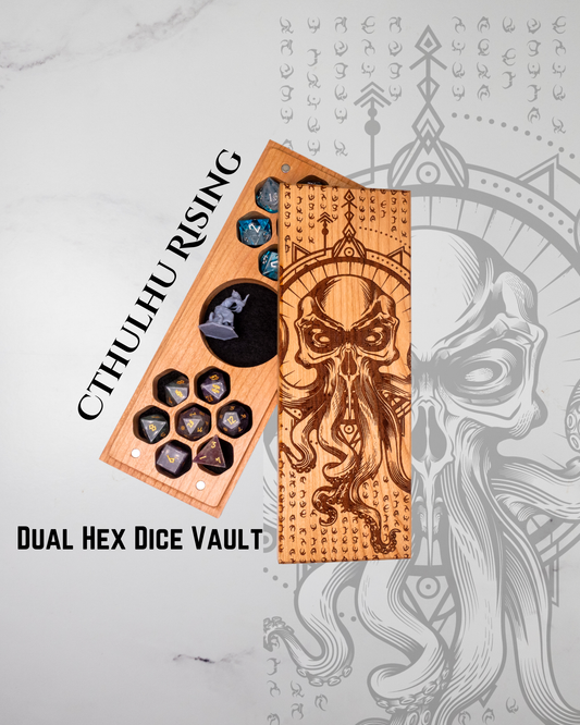Cthulhu Rising | Engraved Dual Hex Dice Vault