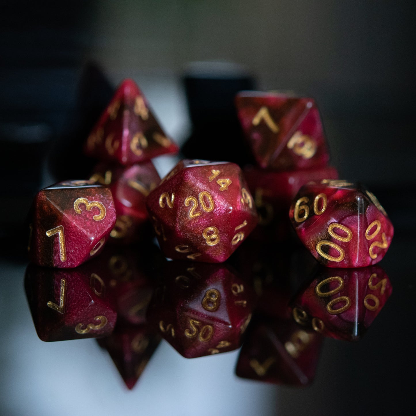 Rosette Galaxy Acrylic Dice Set