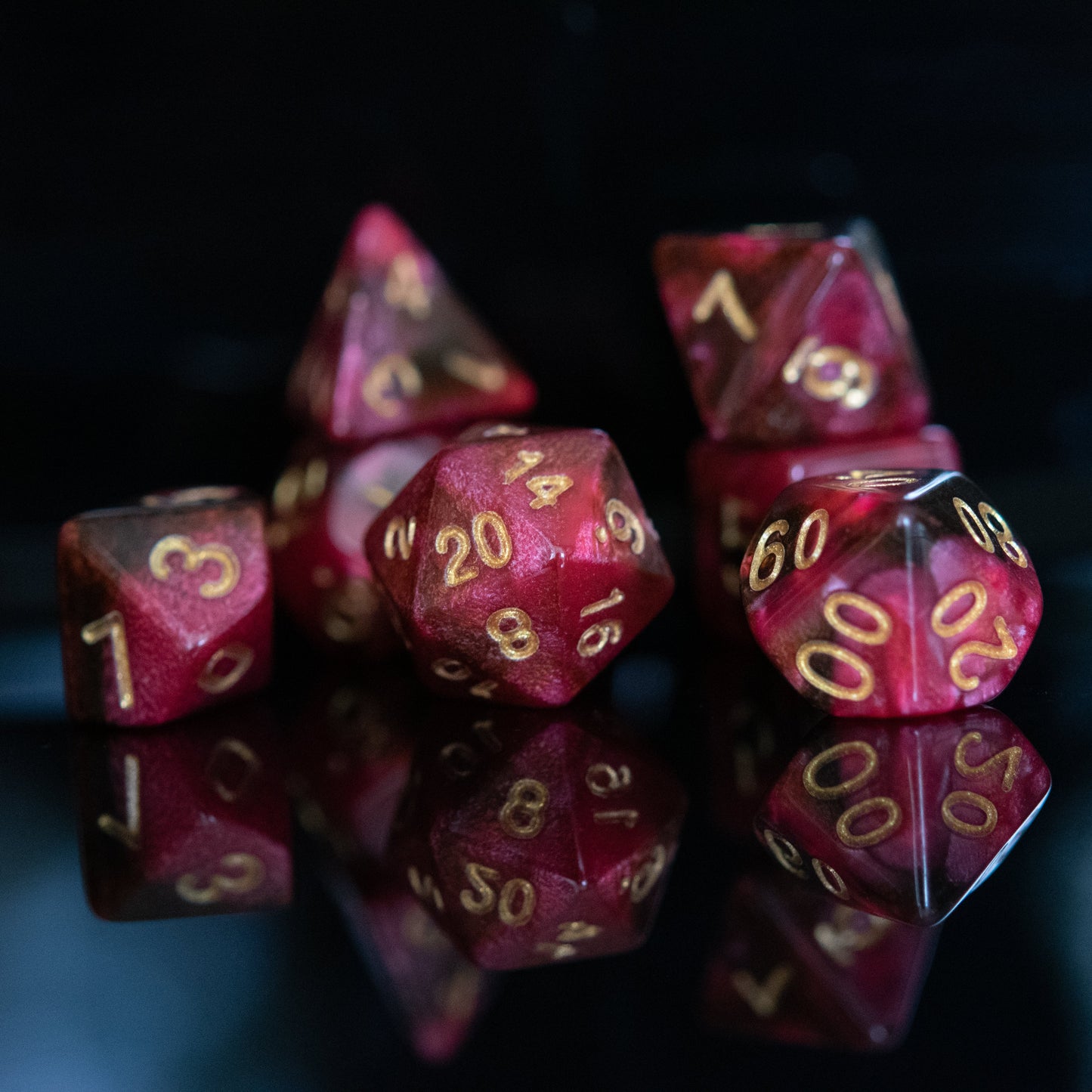 Rosette Galaxy Acrylic Dice Set